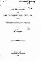 Der realismus und das transscendenzproblem, Versuch einer grundlegung der logik