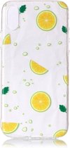 Shop4 - iPhone Xs Hoesje - Zachte Back Case Citroen Transparant