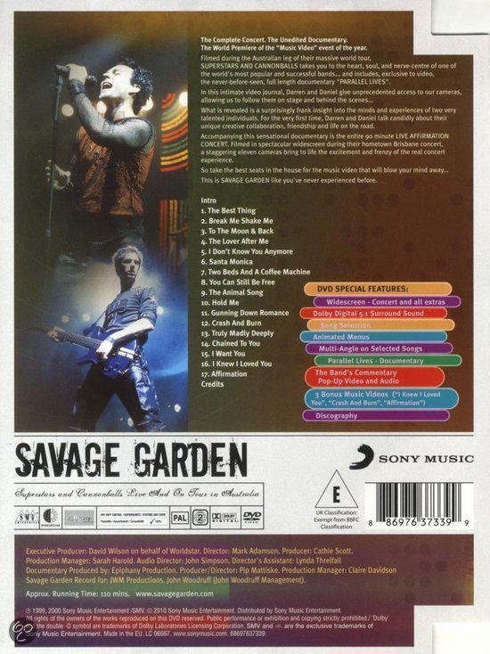 Savage Garden - Superstars And Cannonballs: Live, Savage Garden
