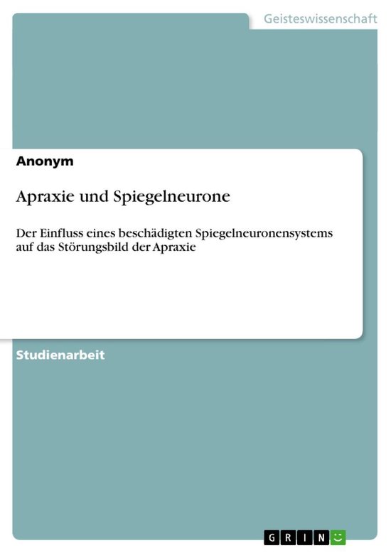 Apraxie und Spiegelneurone - cover