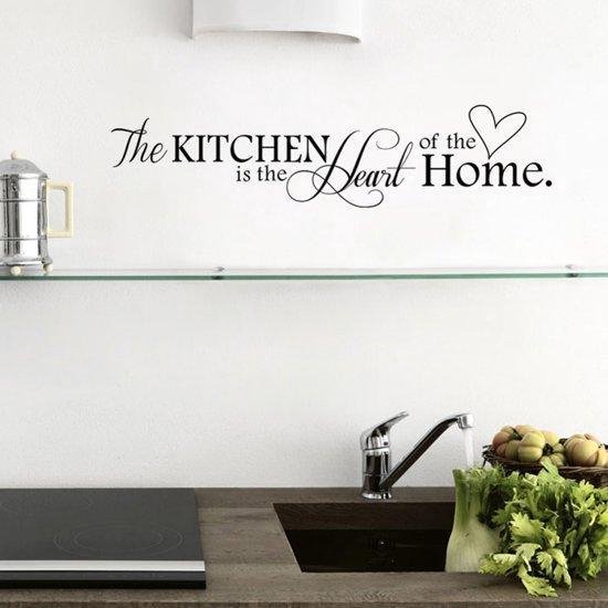 Sticker mural - La cuisine est le cœur de la maison - Cuisine - Noir | bol