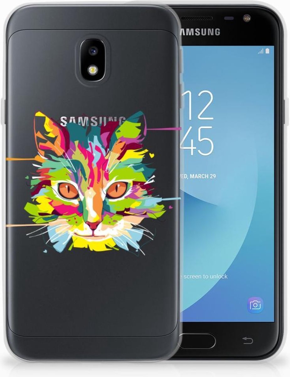 Samsung Galaxy J3 2017 Telefoonhoesje met Naam Cat Color