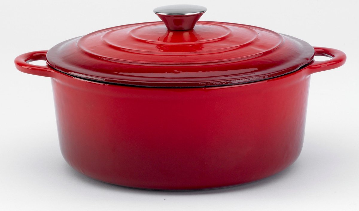 Relance Le beausette braadpan met druppeldeksel - Ø 24 cm - gietijzer - rood