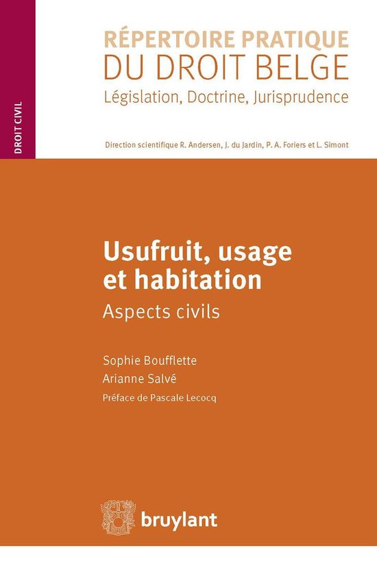 Répertoire pratique du droit belge - Usufruit, usage et hab ... - cover