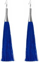 Fako Bijoux® - Boucles d'oreilles - Pompon - Cône XL - Blauw Royal