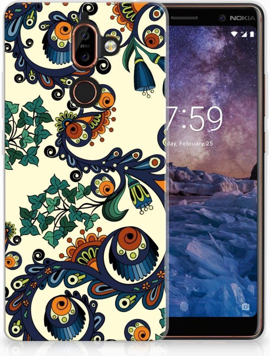 Siliconen Hoesje Nokia 7 Plus Barok Flower