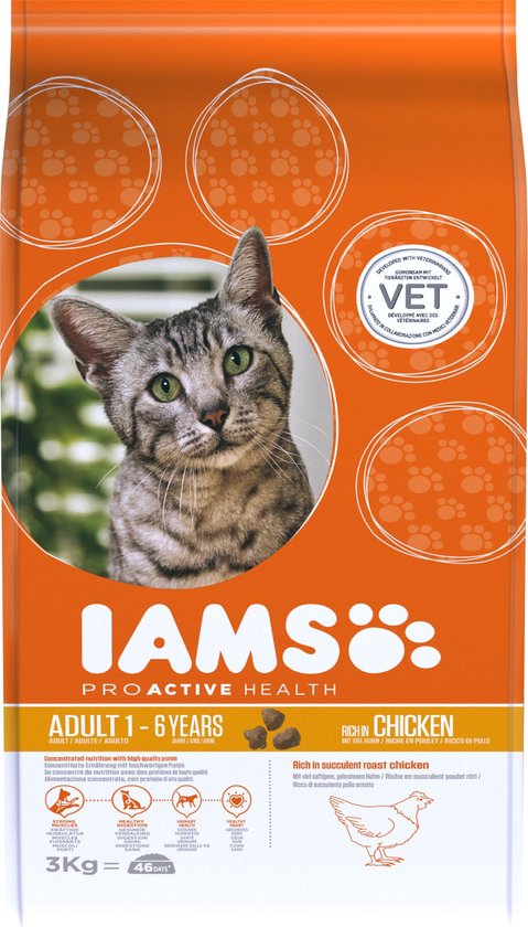 Iams Cat Adult - Kip - Kattenvoer - 3 kg