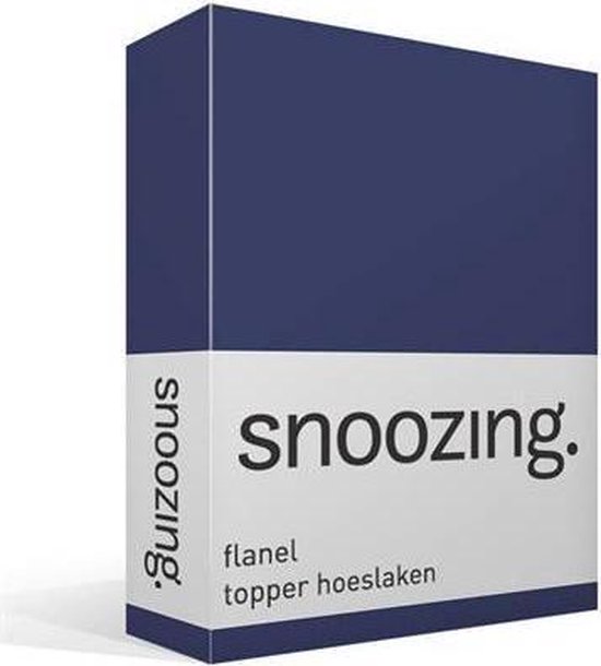 Snoozing - Flanel - Hoeslaken - Topper - Lits-jumeaux - 160x210/220 cm - Navy