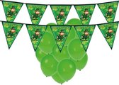 St. Patricks Day feestversiering - 25x ballonnen en 2x slinger - feestartikelen