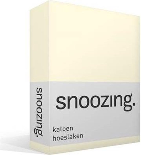 Snoozing - Katoen - Hoeslaken - Eenpersoons - 70x200 cm - Ivoor
