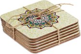 Tea for One Mandala onderzetters groen (6 stuks)