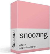 Snoozing - Katoen - Topper - Hoeslaken - Eenpersoons - 100x200 cm - Roze