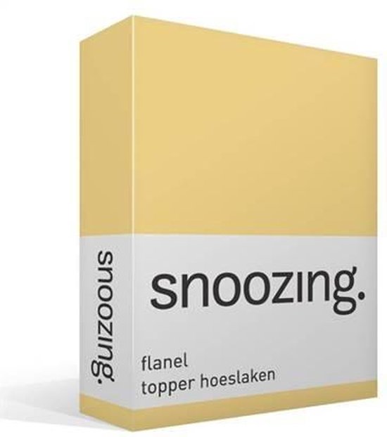 Snoozing - Flanel - Topper - Hoeslaken - Eenpersoons - 80/90x200 cm - Geel