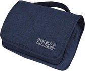 Reis Toilettas - 25x20x10cm - Ophangbaar - Polyester - Meerdere Opbergvakken - Blauw