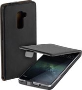 Zwart eco leather flipcase voor de Huawei Mate S cover