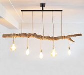 Lampe suspendue en bois Apesso (180 cm de large)