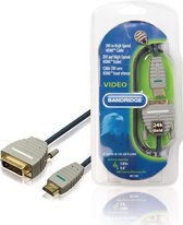 Bandridge DVI-D Dual Link 24+1pins - HDMI kabel met vergulde contacten - 3 meter