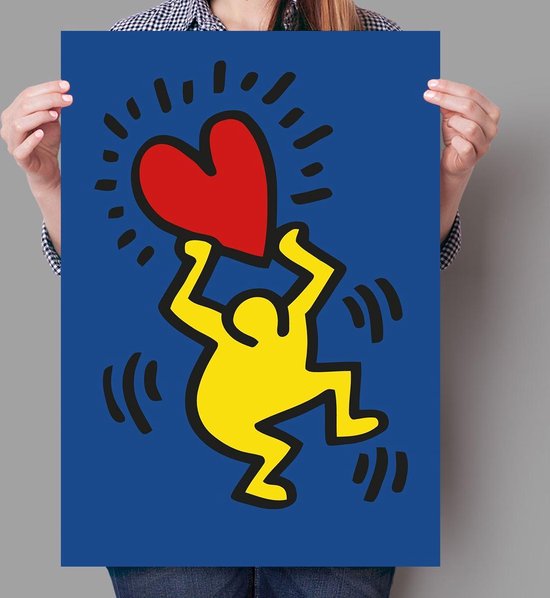 Poster Pop Art Keith Haring - Holding Love | bol.com