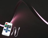 1 meter Neon LED flex Midi recht - complete set neon roze