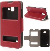 Huawei Ascend Y550 view cover wallet rood hoesje