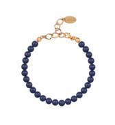 ARLIZI 1146 Parel Armband - Dames - 925 Zilver Roséverguld - 18 cm - 6 mm - Blauw