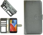 Zwart Wallet Bookcase Fashion Hoesje voor Motorola Moto E4 Plus