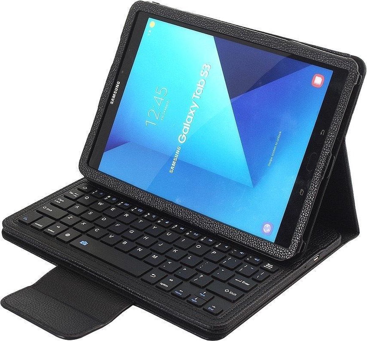 Shop4 Samsung Galaxy Tab S3 9.7 Toetsenbord Hoes Bluetooth Keyboard Cover Lychee Zwart Shop4 Samsung Galaxy Tab S3 9.7 Toetsenbord Hoes Bluetooth Keyboard Cover Lychee Zwart