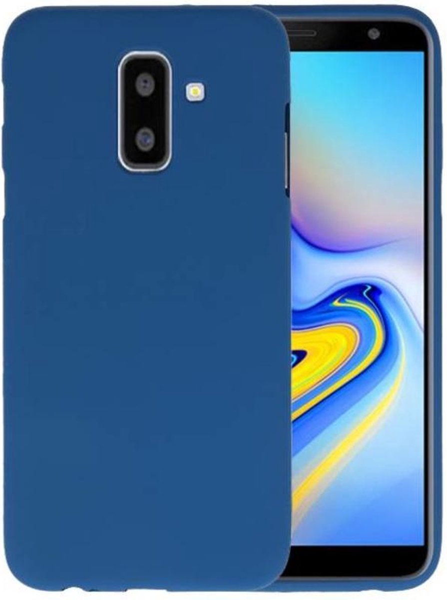 Hoesje Geschikt voor de Samsung Galaxy A6 Plus - Backcover Color Telefoonhoesje - Navy