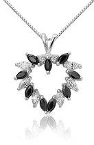 Collier Montebello Lychnis - Femme - Argent - Plaqué rhodium - Zircon - Coeur - 18 x 20 mm - 45 cm