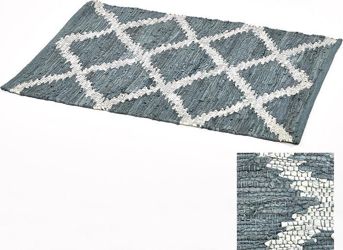 vloerkleed blauw ecru