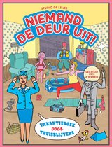 Vakantieboek voor thuisblijvers met surrealistische figuren.
