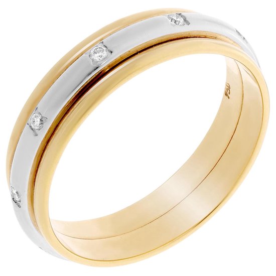 Orphelia - Ring - Bicolor Goud 18 Karaat - Diamant 0.10 ct
