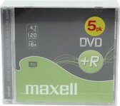 Maxell computerbehuizingen DVD+R 4.7 GB data Jewel Case 5 stuks
