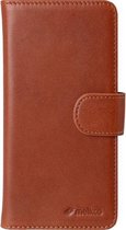 Melkco Premium Leather Wallet Book Case Alphard Oranje Bruin voor Samsung Galaxy S6 Edge