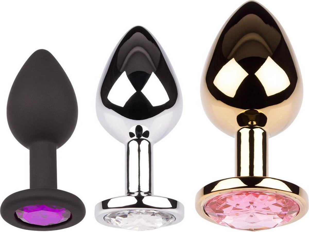 Plug It - Anal buttplug set - Buttplugs anaal voor mannen - Zwart