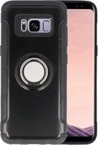 Zwart Pantser TPU met Ringhouder hoesje voor Samsung Galaxy S8