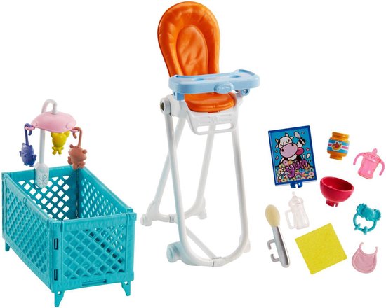 Zee Verwant Een effectief Barbie Babysitter met Kinderstoel Set | bol.com