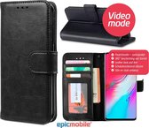 Epicmobile - OnePlus 7 Pro Boek hoesje met pasjeshouder - Luxe portemonnee hoesje - Zwart