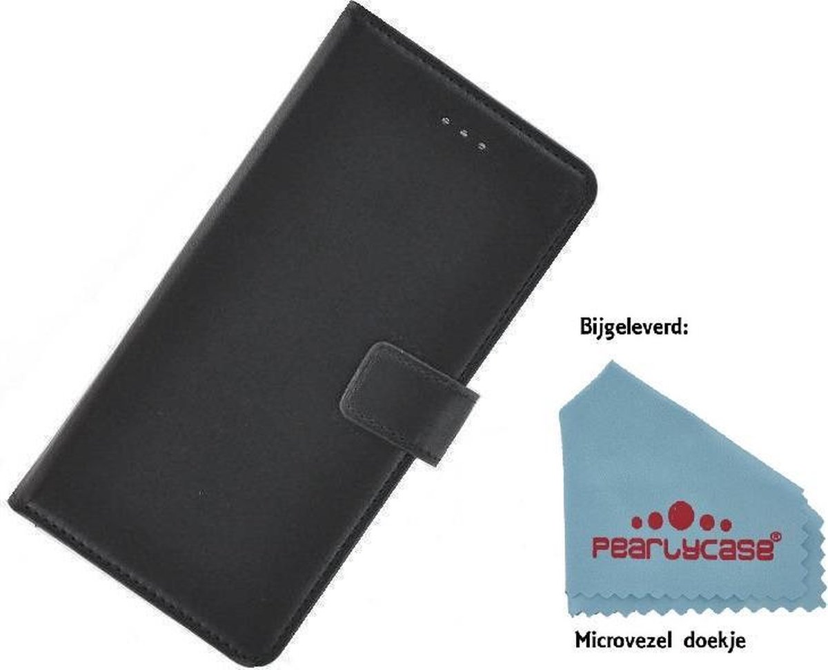 Pearlycase® Wallet Bookcase Hoesje Geschikt voor Samsung Galaxy J6 2018 - Zwart effen