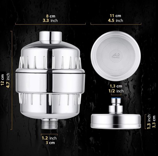 Douchefilter Douchekop Filter 15 Filtratie lagen anti kalk filter