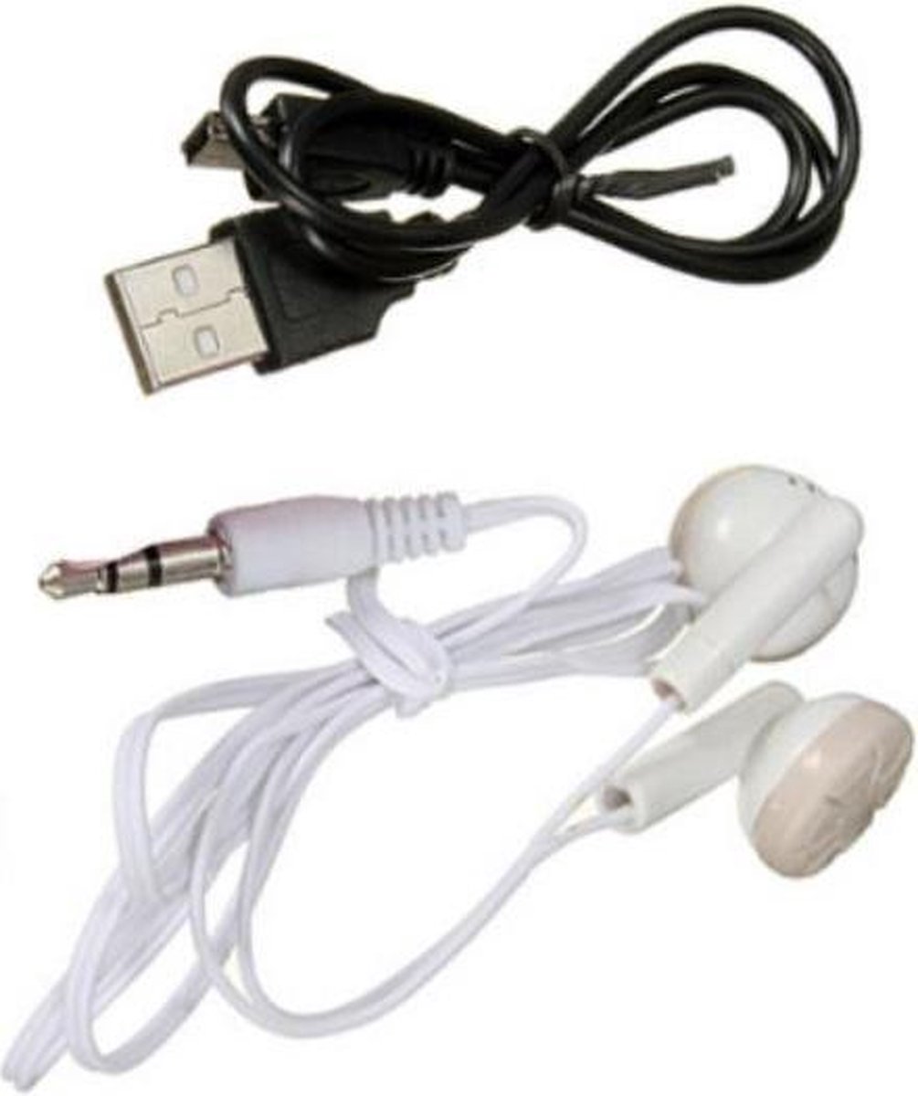 20 MP3-speler hoofdtelefoon USB-kabel in geschenkdoos - details