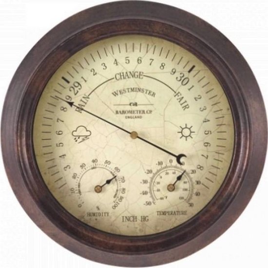 Westminster barometer en thermometer