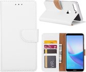 Xssive Hoesje voor Huawei Y7 Prime 2018 - Book Case - geschikt voor 3 pasjes - Wit