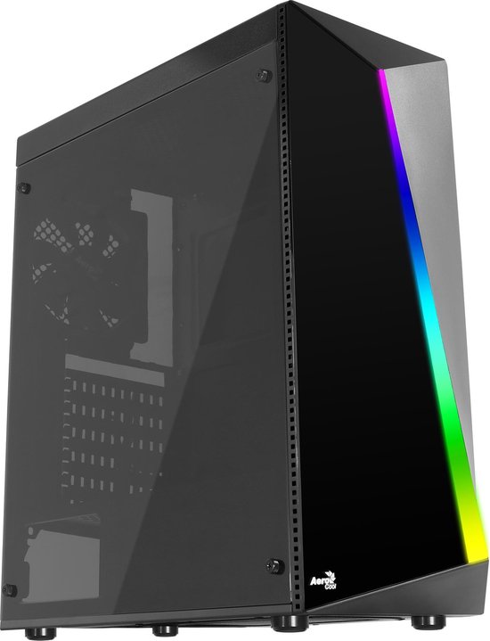 Micro ATX/ Mini ITX / ATX Midtower Behuizing Aerocool Shard RGB LED Ø 12 cm Zwart