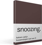 Snoozing - Katoen-satijn - Kussenslopen - Set van 2 - 40x60 cm - Bruin