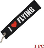 Tas / Sleutelhanger "I Love Flying" - ZWART