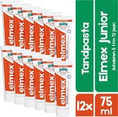Elmex Junior Tandpasta | 12 x tube 75ml | Voor kinderen van 5 t/m 12 jaar | Kindertandpasta | Voordeelverpakking