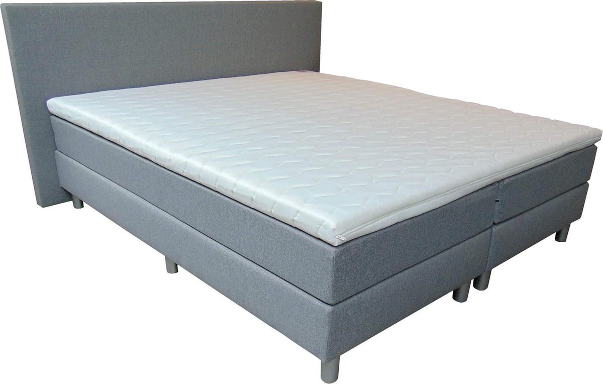 Slaaploods.nl Praag - Boxspring inclusief matras - 180x200 cm - Grijs