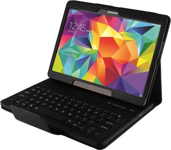 Javu Samsung Galaxy Tab S 10.5 Bluetooth Toetsenbord Book Case Keyboard Zwart Javu Samsung Galaxy Tab S 10.5 Bluetooth Toetsenbord Book Case Keyboard Zwart