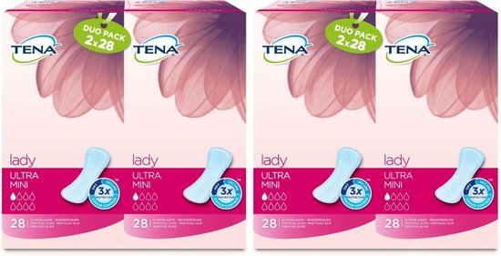 Tena Inlegkruisjes Lady Ultra Mini - 112 inlegkruisjes (4x28)